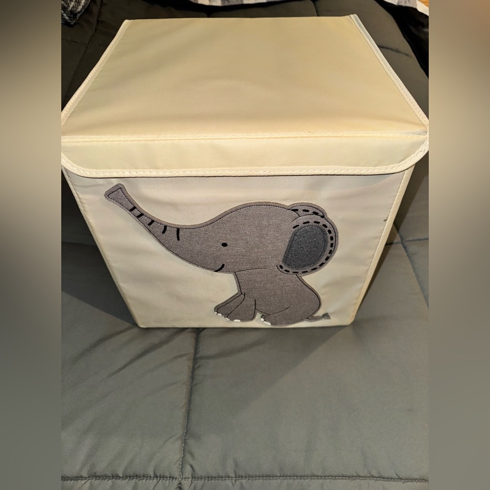 Elephant Nursey Toy/Storage Basket w/Lid